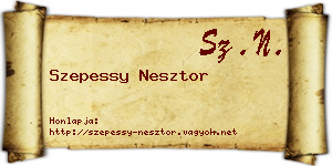 Szepessy Nesztor névjegykártya